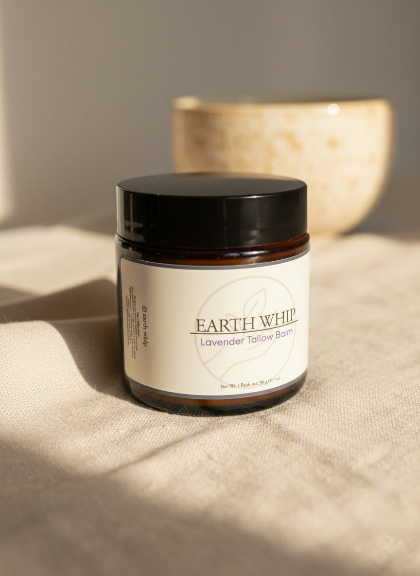 Earth Whip Lavender Tallow Balm 4oz Jar                         (Net wt. 3.2oz)